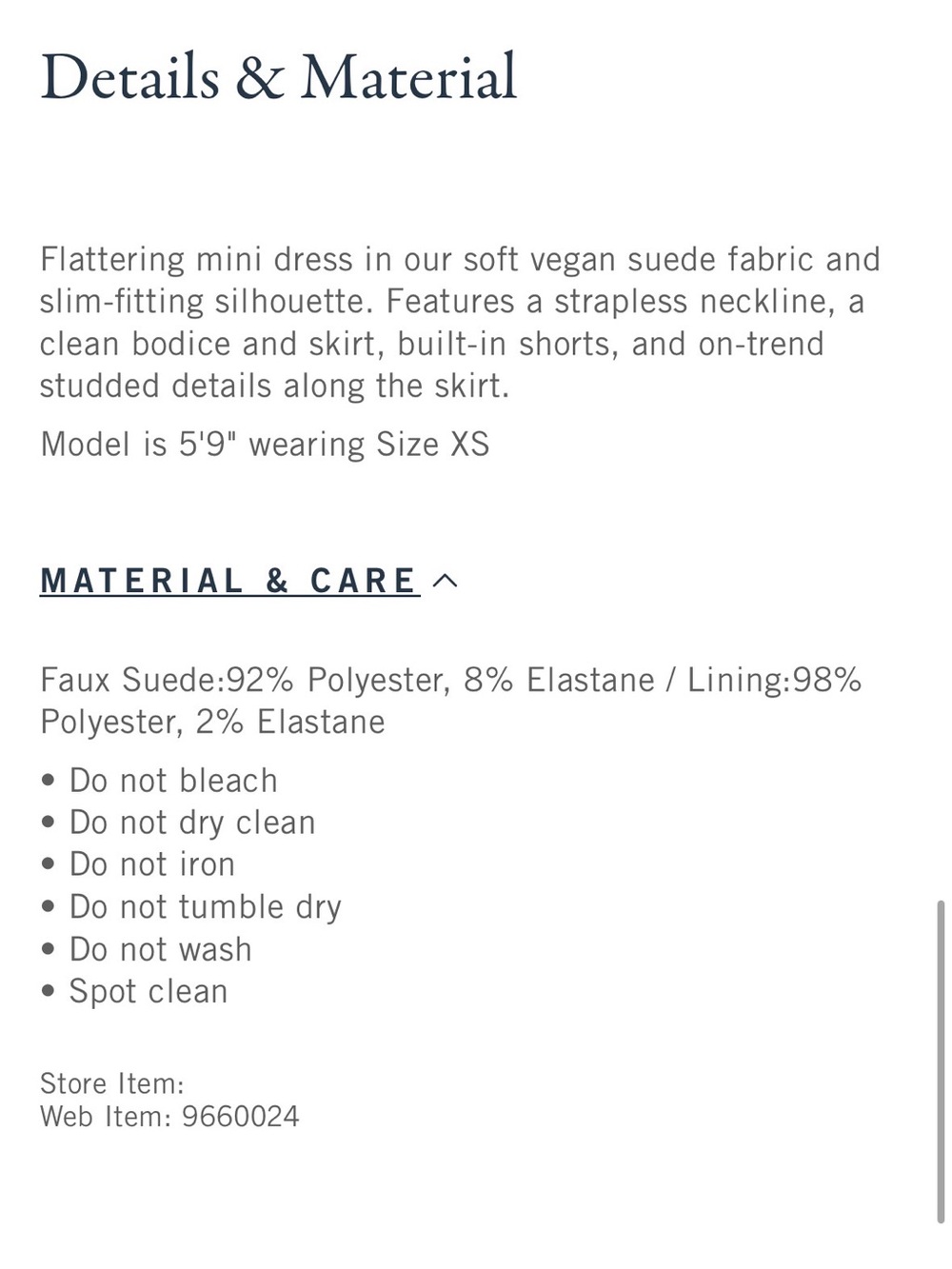 The A&F Scarlett Strapless Vegan Suede Studded Skort - Small Tall - Dark Coffee - Picture 5 of 7